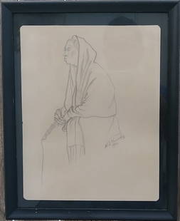 Vintage Lady 1962 Drawing Painting Signed.: Vintage Lady 1962 Drawing Painting Signed. .Approximate Window: Size: 9 1/2 x 12 Inches. Approximate Frame Size: 12 x 15 x 1 Inches. The frame can have scratches and marks due to storage. Vintage Cond