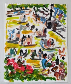 Plain Air Painting - Looking from the Bench at the Hudson-