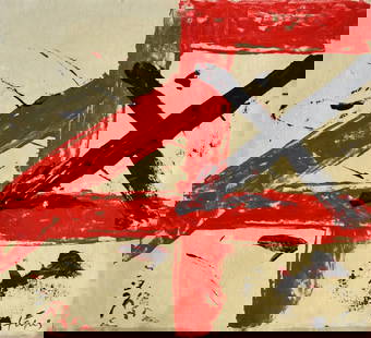 Vintage Abstract Canvas Signed Tapies, Modern Art: Vintage Abstract Canvas Signed Tapies, Modern Art Painting Size Approx: 18 x 18 Inches. This is hand painted Mixed Medium on Canvas It is being sold in the manner or style of the artist after,attribut