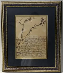 Vintage 1965 Mike Birzon Cartoon Art Ink Drawing.: Vintage 1965 Mike Birzon Cartoon Art Ink Drawing.This is an original hand painted painting Very rare to find. Nice collection art. Window Size: 8 x 11 inches. Frame Size: 15 x 19 x 1 inches - Mike Bir