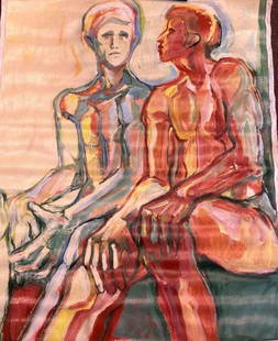 Nicolas POLIAKOFF (1899-1976) Russian painter Expressionist Figurative Oil Painting on Canvas: Nicolas POLIAKOFF (1899-1976) Russian painter Expressionist Figurative Oil Painting on Canvas. Unsigned.It is being sold in the manner or style of the artist after,attributed, declared as a copy in ac