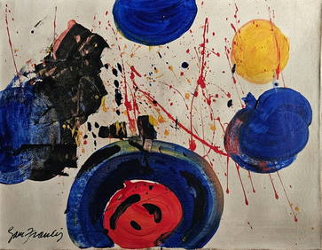 Signed Sam Francis Vintage Abstract Canvas, Modern Art (1 of 3)