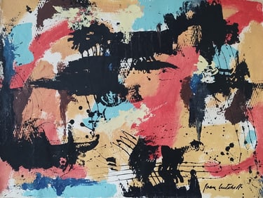 Signed Joan Mitchell Painting Modern Art On Canvas