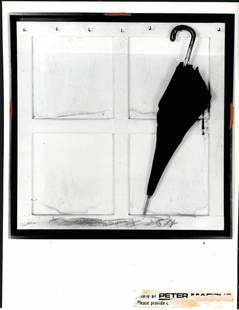 1985 Photo Parapluie Mixed Media Painting Antoni Tapie: 1985 Photo Parapluie Mixed Media Painting By Antoni Tapies Photo size:10 x 7.9 inches Provenance: New York-Based Photography Collector & Curator -Collection of Rare Photographs. Photo may have bent co