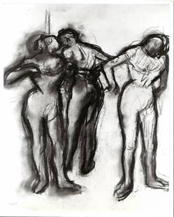 1984 Press Edgar Degas Drawing Trois danseuses: 1984 Photo Edgar Degas Drawing Trois danseuses en maillots. Provenance: New York-Based Photography Collector & Curator -Collection of Rare Photographs. Photo size:9 x 7 inches. Note: Please study the
