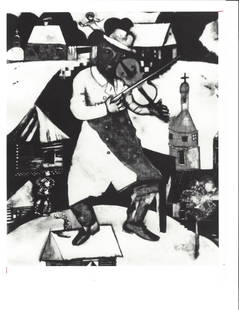 Marc Chagall The Fiddler Church Amsterdam Museum Photo: Marc Chagall The Fiddler Church Amsterdam Museum Photo Photo Size: 10 x 8 inches.Provenance: New York-Based Photography Collector & Curator -Collection of Rare Photographs. Note: Please study the imag