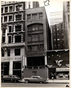 1960's 42nd Street New York City Photo Nixon Lodge Stor: 1960's 42nd Street New York City Photo Nixon Lodge Store Front Emigrant Large Photo Approx Size: 10 x 8 inches.Provenance: New York-Based Photography Collector & Curator -Collection of Rare Photograph