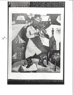 Marc Chagall Photo "The Fiddler" painting.: Marc Chagall Photo "The Fiddler" painting. Photo Size: 10 x 8 inches.Provenance: New York-Based Photography Collector & Curator -Collection of Rare Photographs. Note: Please study the images carefully