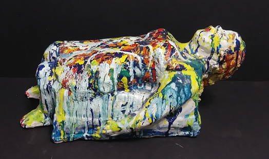 Purple Lola Collection Sculpture by Lois Herrick Signe: Purple Lola Collection Sculpture by Lois Herrick Signed Hot Flash . It may have cracks, Missing piece, Scratch,Marks...From Estate of Lois . Measurements Approx: 18" x 8"1/2 x 8"
