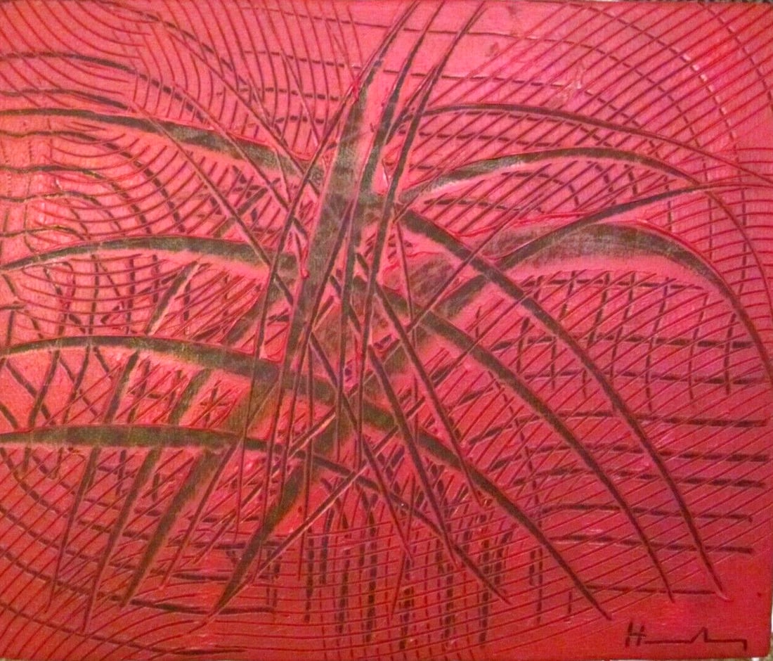 Abstract Painting Signed Hans Hartung: Abstract Painting Signed Hans Hartung, Modern Art Approx Canvas Measurements: 20 x 16 inches.SEE PHOTOS as part of the description. Good condition .It is being sold in the manner or style of the artis