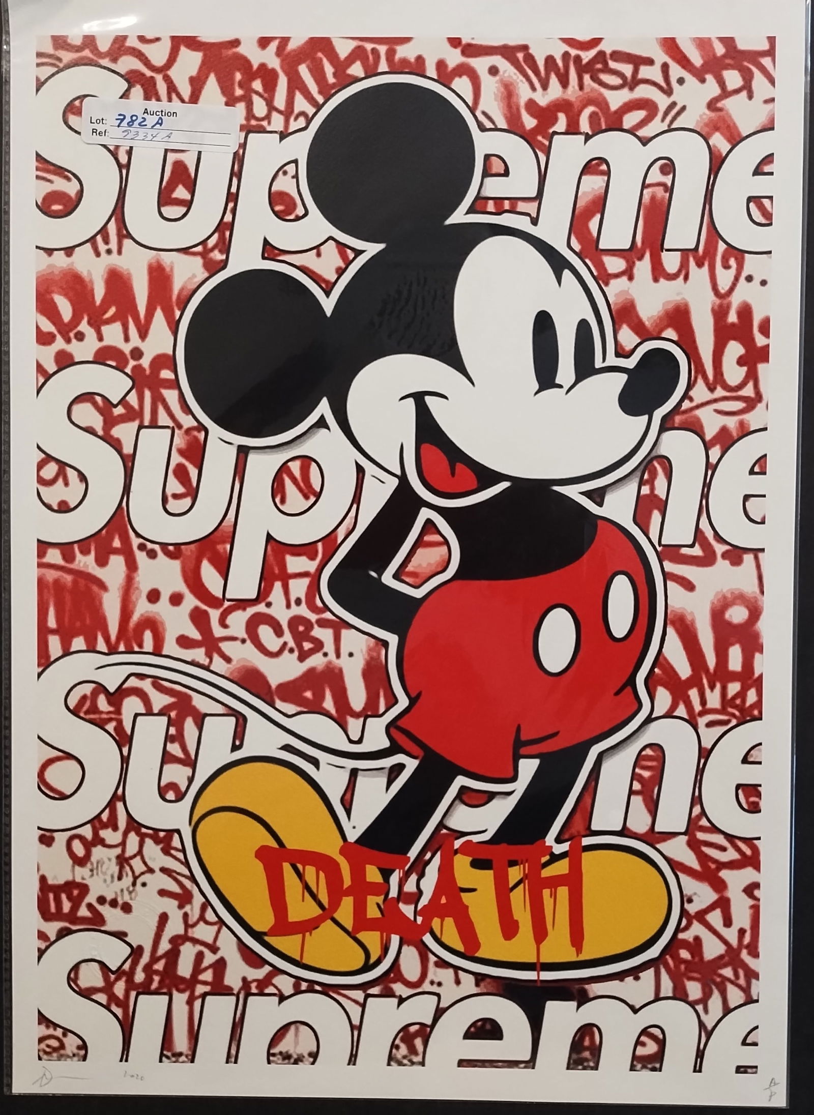 NYC Death Pop Art Lithograph Print W/ COA: NYC Death Pop Art Lithograph Print W/Certificated of Authenticity- New York Death Embossed Seal Stamp. Large Size: 12 1/2 x 17 1/2 Inches. Extra Thick paper Excellent Condition. See photos . We pack &