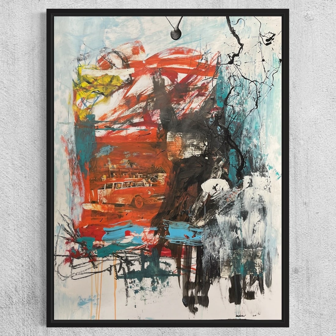 Original Mixed Media Abstract NYC Art Painting: Original Mixed Media Abstract NYC Art Painting. Signed,Embossed Stamp,Gallery Stamp Size: 18x24".Will ship rolled up. Abstract Hand Made Mixed Media Art Painting on paper. Can easily be put in a commo