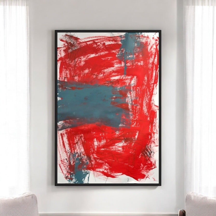 Original Mixed Media Abstract NYC Art Painting: Original Mixed Media Abstract NYC Art Painting. Signed,Embossed Stamp,Gallery Stamp Size: 36x24".Will ship rolled up. Abstract Hand Made Mixed Media Art Painting on paper. Can easily be put in a commo