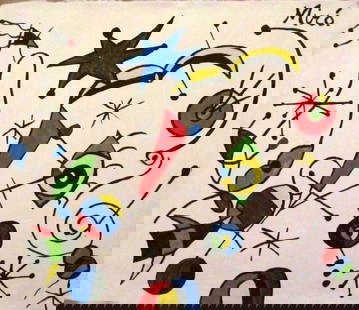 Vintage Abstract Canvas Signed Miro, Modern Art. 20th Century: Vintage Abstract Canvas Signed Miro, Modern Art. 20th Century. Approx Painting: 18 x 17 inches. See Photos as part of the description. Sold in the style of, After. Good vintage condition . We pack & S