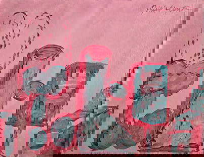 Signed Philip Guston, Vintage Abstract Canvas, Modern Art: Vintage Canvas Signed Philip Guston, Modern Old 20th Century Art, Modern Art. Approx Canvas SIze: 23 x 17 inches. See Photos as part of the description. Sold in the style of, After. Good vintage condi
