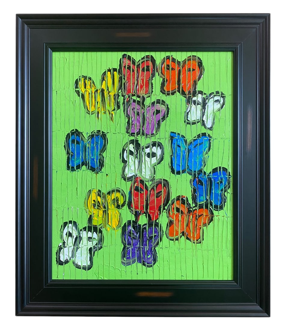 Hunt Slonem Butterfly Screen Painting signed 2018 (1 of 6)