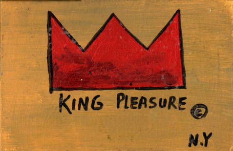 JMB NY - KING PLEASURE SAMO Portfolio Collection Painting: JMB NY - KING PLEASURE SAMO Portfolio Collection Painting, Signed Front and Reverse. Size: 4 x 6 inches. Jean-Michel Basquiat was born on December 22, 1960, in Brooklyn, New York. He first attracted a