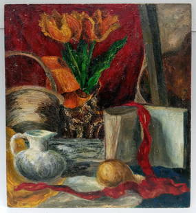 Vintage still Life Art Painting on Massonite: Vintage still Life Art Painting on Massonite. Approx Painting: 24 x 24 Inches. Good vintage condition. See photos as part of the description. See photos. We pack & Ship for you, We take care of the sh