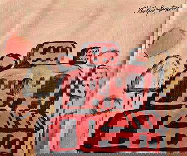 Signed Philip Guston, Vintage Abstract Canvas, Modern Art: Vintage Abstract Canvas Signed Philip Guston, Modern Art. Approx Canvas SIze: 24 1/2 x 20 inches. See Photos as part of the description. Sold in the style of, After. Good vintage condition . We pack &