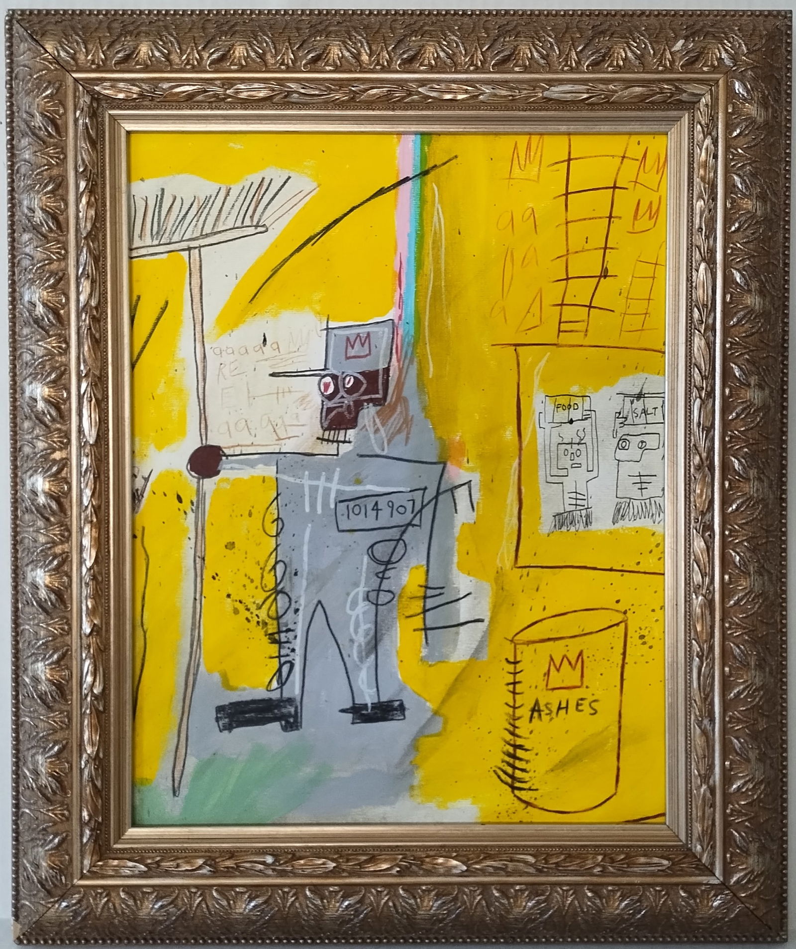 Jean-Michel Basquiat Painting -Ashes- Framed (1 of 6)