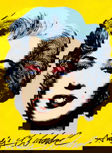 Signed Andy Warhol Mixed Media on Paper. Marilyn Monroe , Embossed Stamp: Signed Andy Warhol Mixed Media on Paper. Marilyn Monroe, Embossed Stamp .On verso, also stamp inscribed Authorized by the Andy Warhol Foundation.Approx Size: 11 1/2 x 8 1/4 inches. Provenance: Lots th