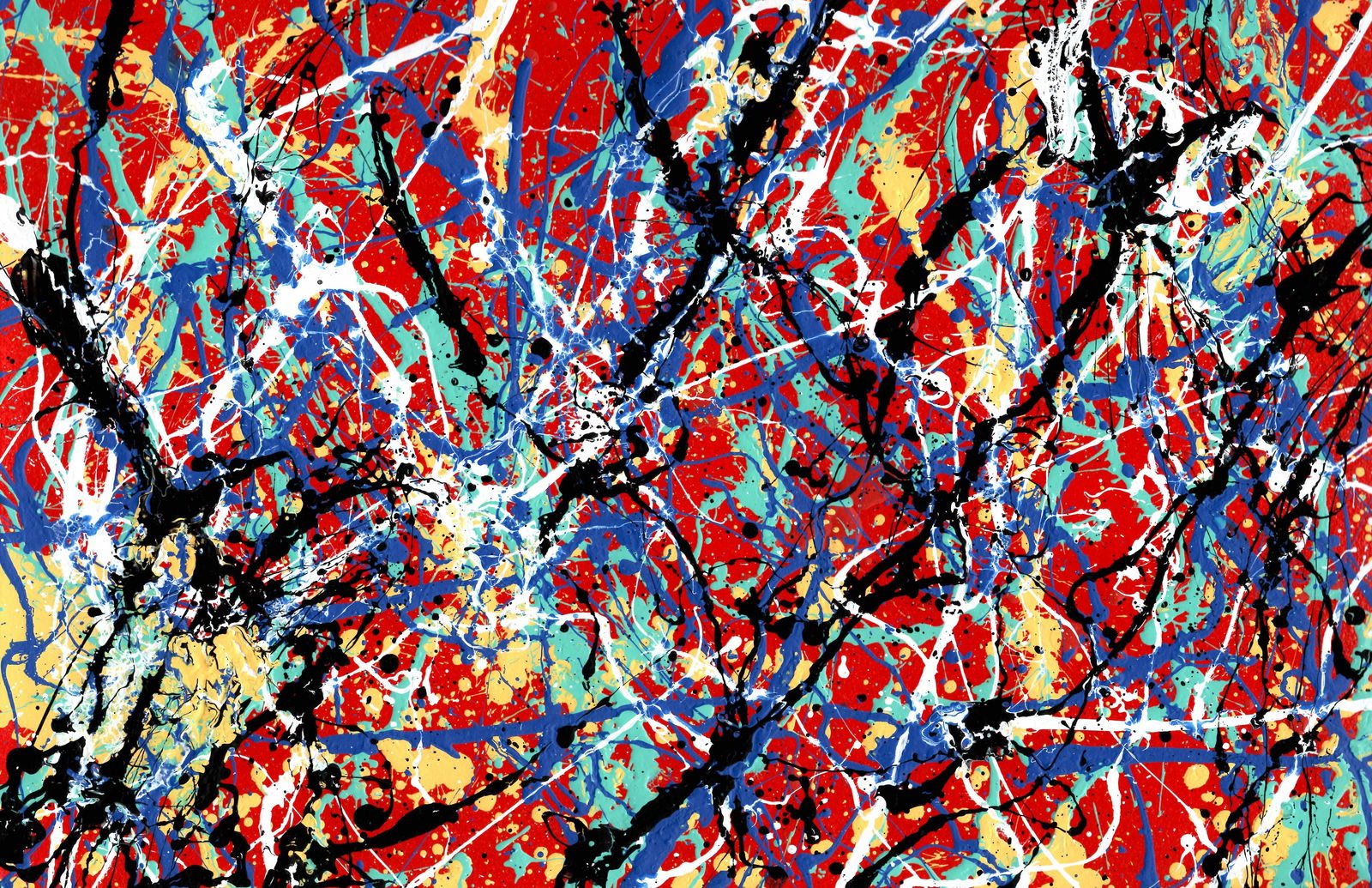 Jackson Pollock Abstract Painting on Paper: Jackson Pollock Abstract Painting on Paper -Approx Painting Size: 18 x 12 Inches. Painting is done in the modern, abstract expressionist style for which Pollock is known. It is being sold in the manne