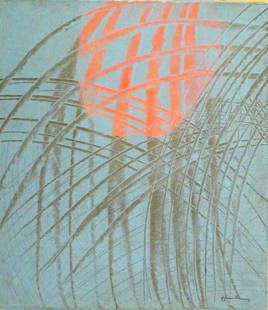 Signed Hans Hartung Modern Art 20th Century Modern Pain: Signed Hans Hartung Modern Art 20th Century Modern Painting on Canvas.Approx Painting Size: 21 x 27 inches. No coa, no supporting papers, sold in the manner of, from the school of - as is. good condit
