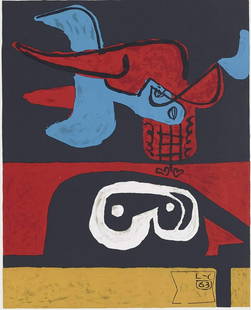 1963 Plate Le Corbusier Lithograph Print: 1963 Plate Le Corbusier Lithograph Print.Approx Size:14 x 12 inches.High quality heavy weight waterproof art paper.white border around the image. We pack & Ship for you, We take care of the shipping s