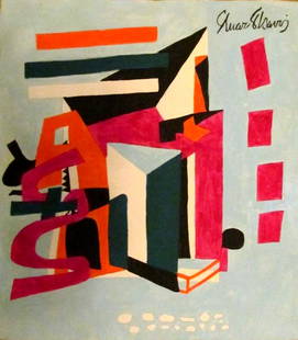 Vintage Abstract Canvas Signed Stuart Davis, Modern Art. 20th Century: Vintage Abstract Canvas Signed Stuart Davis, Modern Art. 20th Century. Approx Painting: 18 1/2 x 15 inches. See Photos as part of the description. Sold in the style of, After. Good vintage condition .