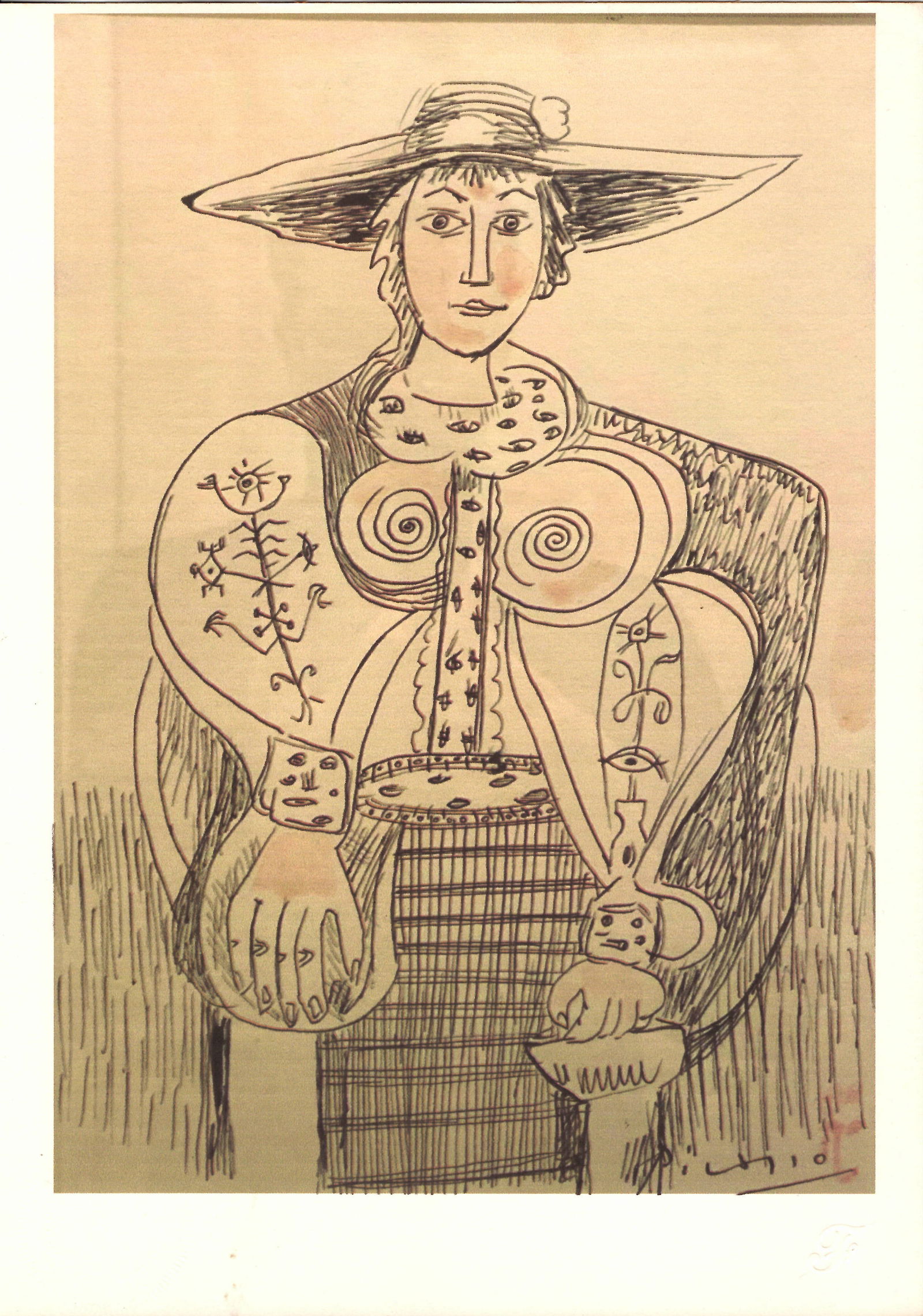 Rare Pablo Picasso Fine Art drawing/print Ink on Paper (1 of 2)