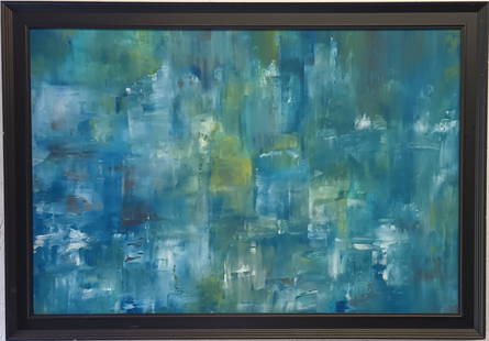 Large Abstract Wall Art Framed Oil Painting On Canvas for Living Room Wall Decor.: Large Abstract Wall Art Framed Oil Painting On Canvas for Living Room Wall Decor..Measurements Approx Painting Size: 24 x 36 Inches.Frame Size: 40 x 28 x 2 Inches.Good Condition See Photos.We pack & S