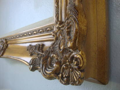 Wood Frame Ornate Antique Gold 36" x 48" Molding Wide: 6": Wood Frame Ornate Antique Gold 36" x 48" Molding Wide: 6". Solid Wood - Antique-Gold Window Size:36" x 48"Molding Wide: 4.72" x Thick: 2.95"Overall: 59' 1/2 x 47" 1/2.Condition: see photo.Frame may ha