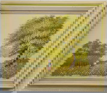 Vintage Oil Painting on Canvas Framed: Vintage Oil Painting on Canvas Framed - Approximate Artwork Size: 24 x 20 Inches. - Approximate Frame Size: 31 x 27 x 3 Inches. The frame can have scratches and marks due to storage. Vintage Condition