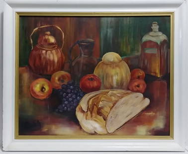 Original Signed Oil Painting Still Life Fruit: Original Signed Oil Painting Still Life Fruit . Approx Painting Size:19 3/4 x 15 3/4 - Approx Frame Size: 22 3/4 x 19 x 1 inch - Wood Frame. Very good condition. See photos.