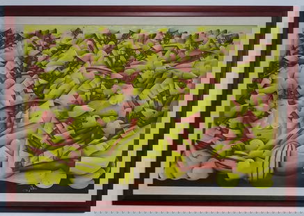 Latin America Art - Framed Original Oil Canvas Painting Signed: Latin America Art - Framed Original Oil Canvas Painting Signed . Measurements Approx: Painting: 60 x 42 inches. Museum Wood Frame: 65 x 45 H x 3 inches. Beautiful Piece. Excellent Condition. This item