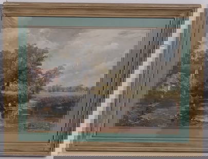Vintage John Constable Framed Print ( Haywain): Vintage John Constable Framed Print ( Haywain). Approx Opening: 26 x 18 inches. Approx Frame Size: 26 x 34 x 3 inches.See photos.Frame may have scratches and marks due to storage. Good vintage conditi