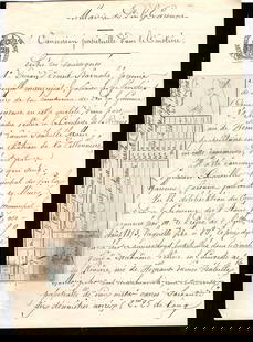 1873 Republique Francaise Watermarked Document: 1800s Antique French Hypothèques Watermarked, Antique document conservation des hypothèques de la province de- Maurienne. Signatures. Date, Watermarked. 2 pages.Approx Size: 10 x 7 Inches. Condition