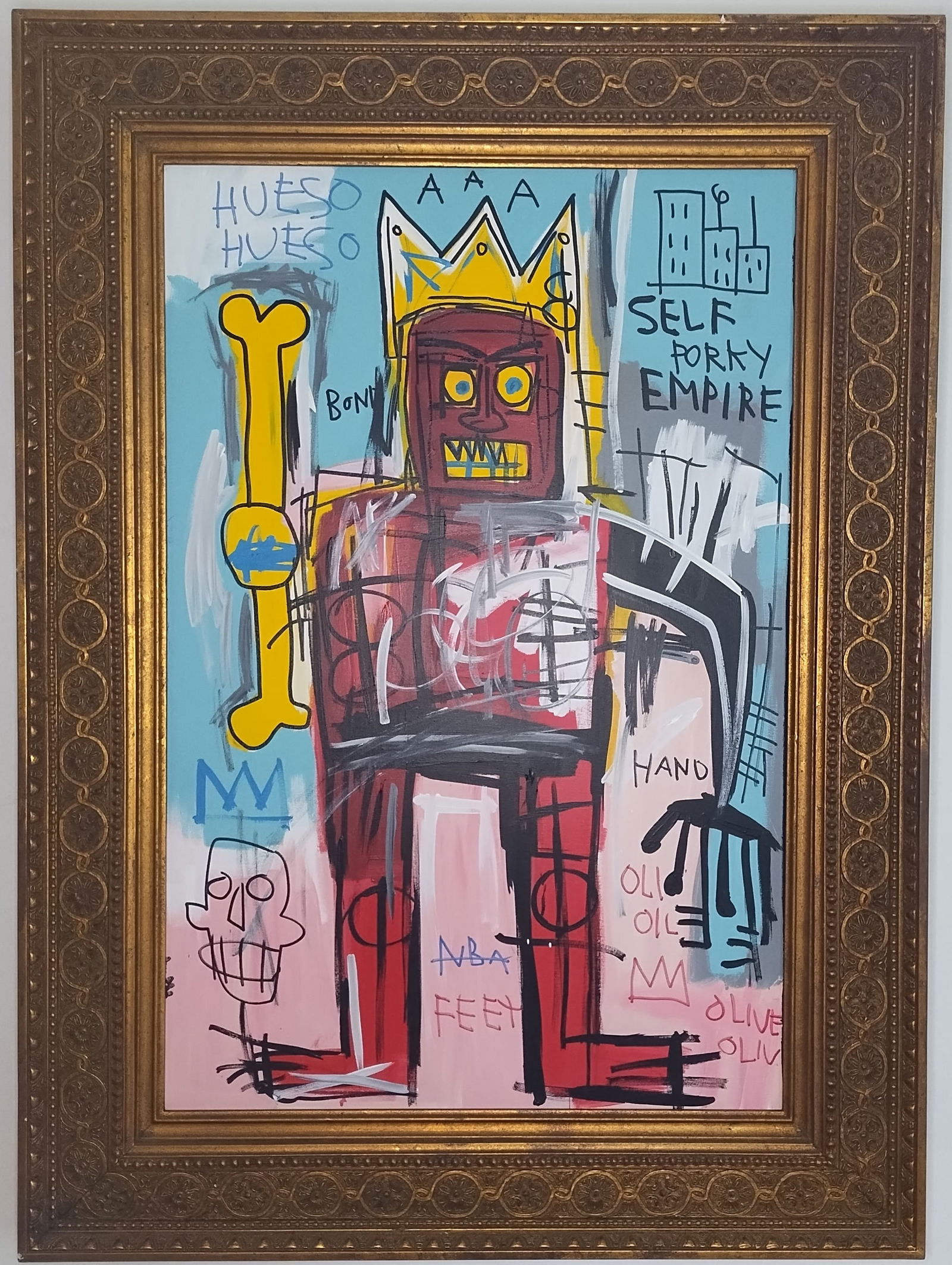 Jean-Michel Basquiat (1960-88) Mixed Media on Canvas.(HAND -Self Portrait (1 of 7)