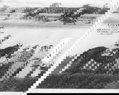 Winner Horse Racing Track 1950's And 60's. Photography: B&W Winner Horse Racing Track 1950's And 60's. Photography. Print Size: 8 x 10 Inches.May have Wrinkling-edge wear-stains-creases Ã‚Â—- See photos for condition, Due to the difference in monitor