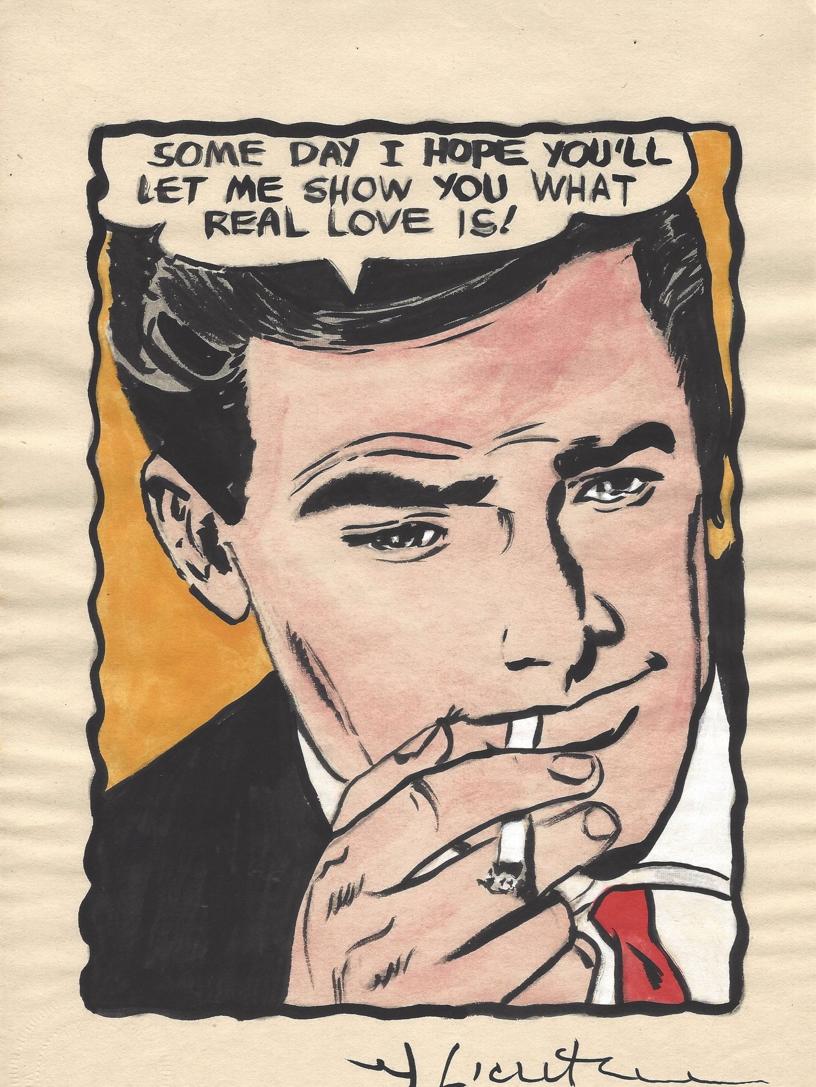 Mixed Media on Paper. Signed Lower right Roy Lichtenstein: Mixed Media on Paper. Signed Lower right Roy Lichtenstein. Size: 8 1/4 x 11 3/4.It is being sold in the manner or style of the artist.Good Condition See Photos.We pack & Ship for you. We take care of