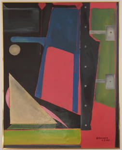 Huge Signed Brauner 1963 . Abstract Expressionism Composition Painting On Canvas: Huge Signed Brauner 1963 . Abstract Expressionism Composition Painting On Canvas. Featuring abstract composition TEXTURE. Signed Brauner. Stamped on verso. Huge Large Painting. Approx Painting: 48 x 3