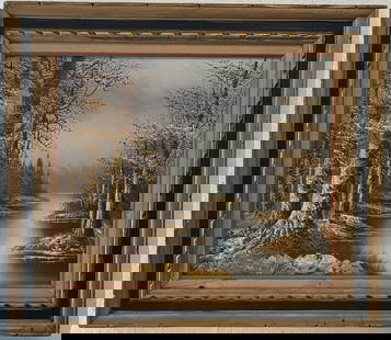 Vintage Oil Painting on Canvas Framed: Vintage Oil Painting on Canvas Framed - Approximate Artwork Size: 24 x 20 Inches. - Approximate Frame Size: 31 x 27 x 3 Inches. The frame can have scratches and marks due to storage. Vintage Condition