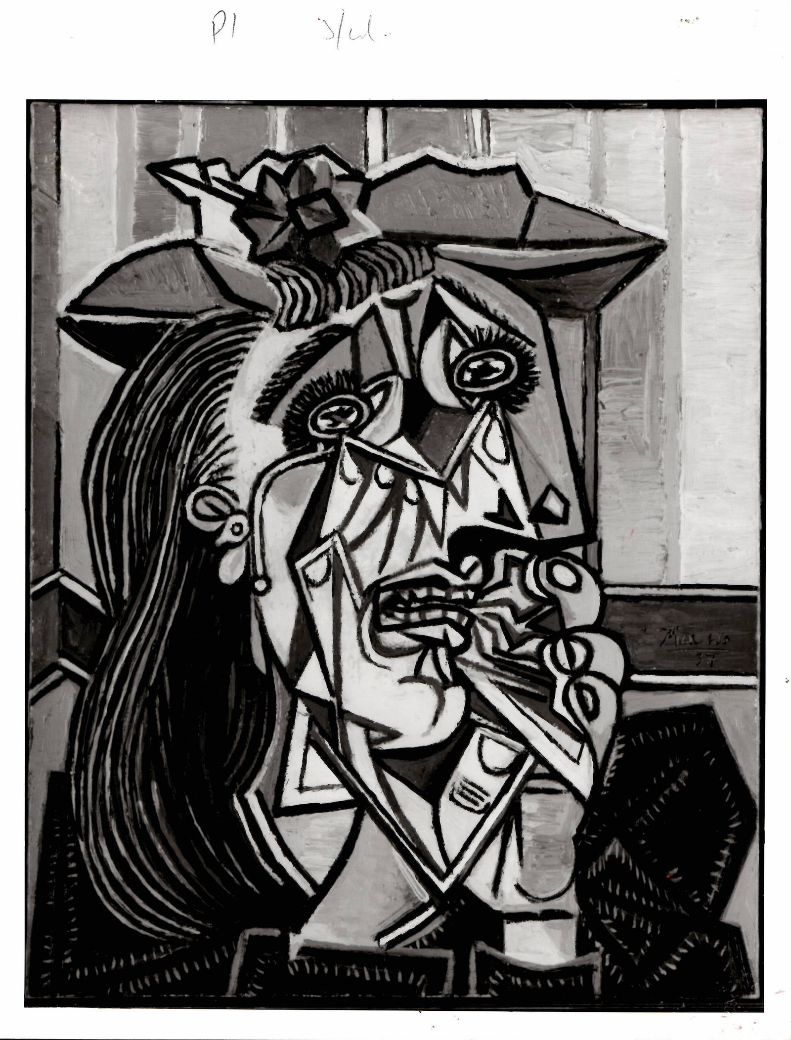 Pablo Picasso Photography - Weeping Woman -The Tate Gallery: Pablo Picasso Photography - Weeping Woman -The Tate Gallery - Weeping Woman - SIZE: 8 1/2 x 6 1/2 inches. Please see Front and back of the image:Photo may have bent corners and damaged, May have marks