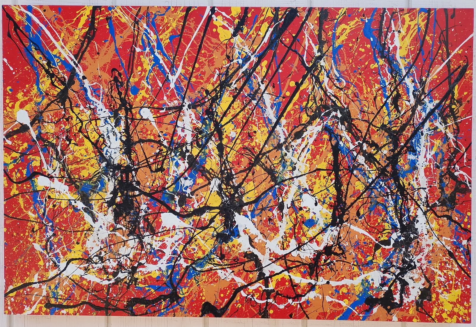 Jackson Pollock Abstract Art Painting on Canvas: Jackson Pollock Abstract ArtPainting on Canvas. Approx Painting Size:: 36 x 24 inches. Painting is done in the modern abstract expressionist style for which Pollock is known. It is being sold in the m