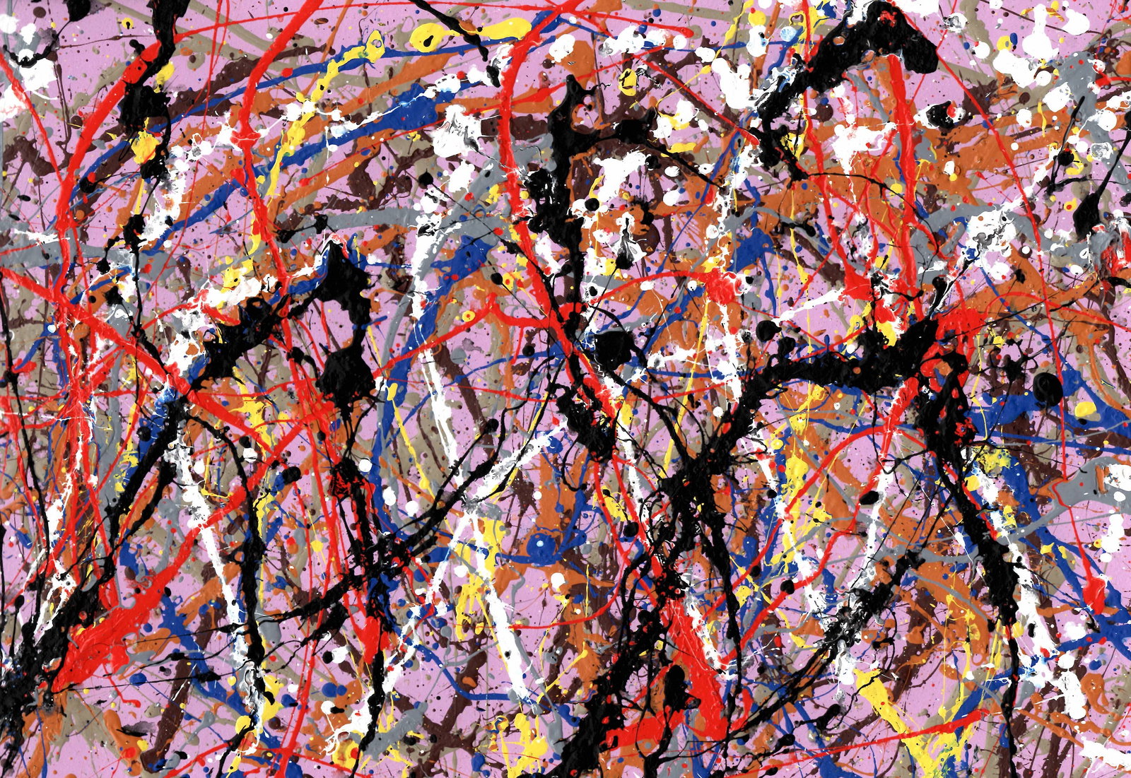 Jackson Pollock Abstract Painting on Paper: Jackson Pollock Abstract Painting on Paper -Approx Painting Size: 18 x 12 Inches. Painting is done in the modern, abstract expressionist style for which Pollock is known. It is being sold in the manne