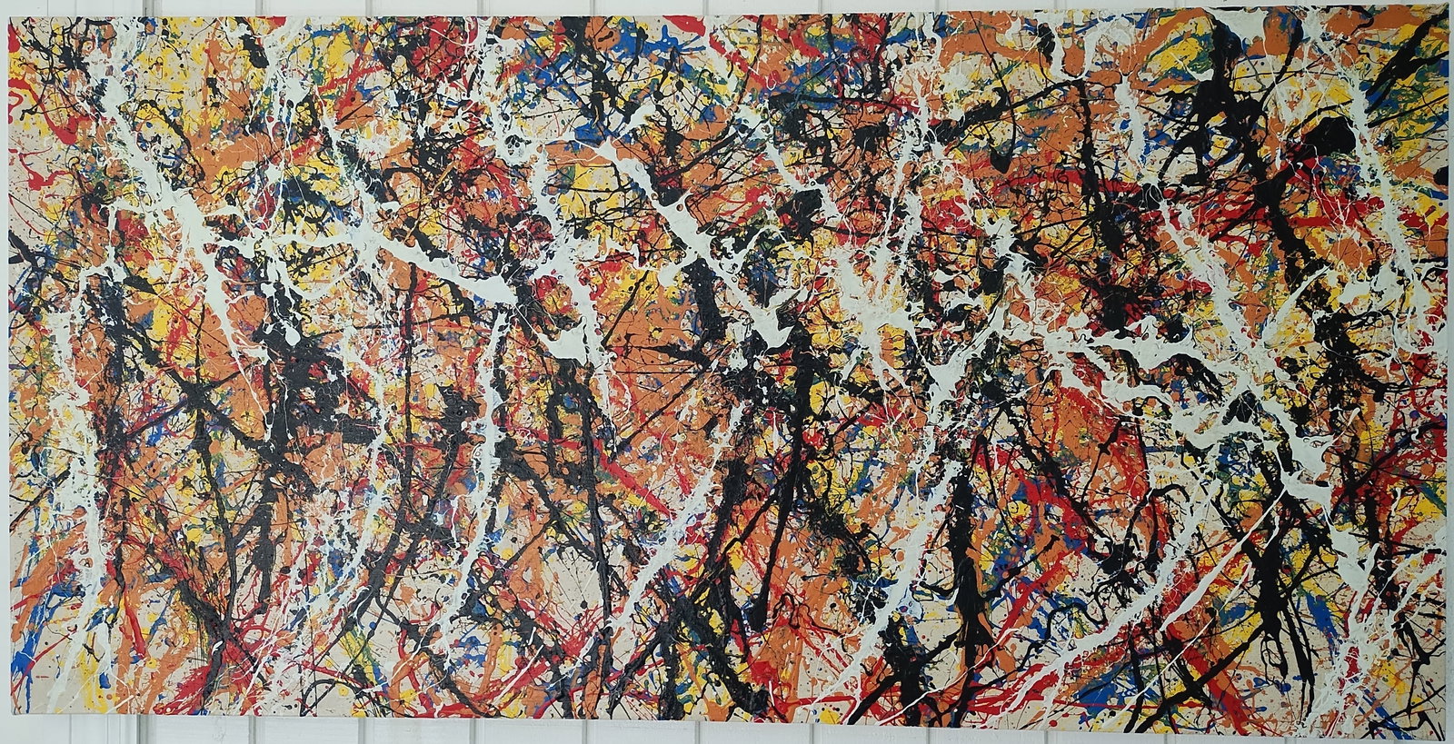 Jackson Pollock Abstract Art Painting on Canvas Framed: Jackson Pollock Abstract Art Painting on Canvas Framed. Approx Painting Size:: 48 x 24 x 2 inches. Any condition statement is given as a courtesy to a client, is an opinion and should not be treated a