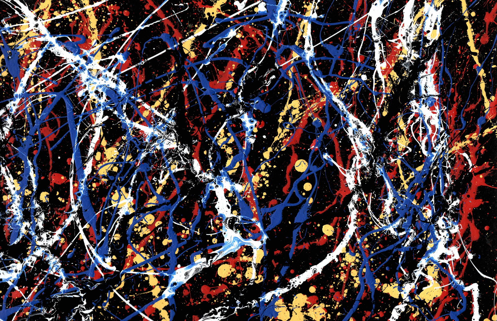 Jackson Pollock Abstract Painting on Paper: Jackson Pollock Abstract Painting on Paper -Approx Painting Size: 18 x 12 Inches. Painting is done in the modern, abstract expressionist style for which Pollock is known. It is being sold in the manne