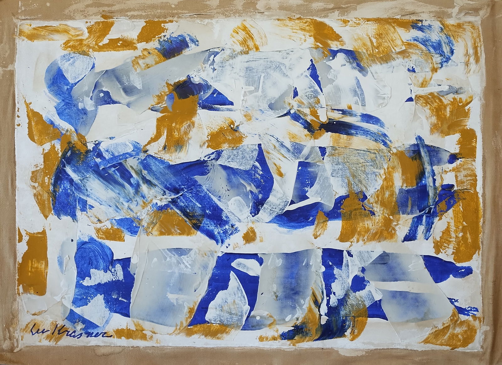 Signed Lee Krasner MidCentury Modern Painting on Canvas (1 of 2)