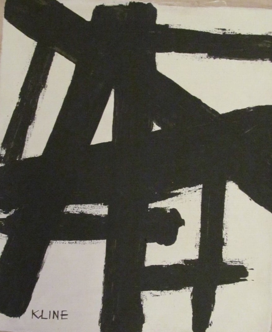 Signed Kline Abstract Expressionism Painting On Canvas (1 of 3)