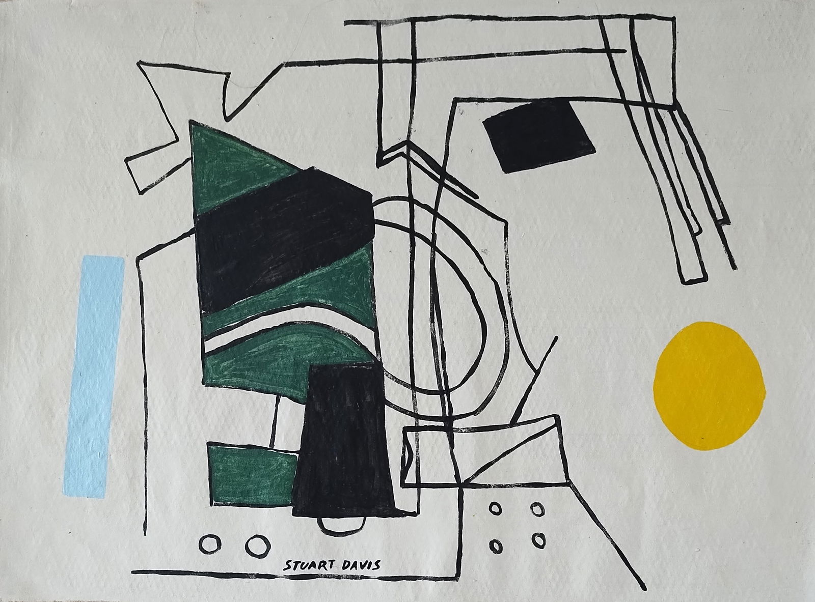 Signed Stuart Davis Painting Modern Art On Canvas: Signed Stuart Davis, Modern Art Painting On Canvas(after artist). Approx Painting Size: 24 x 18 inches - Canvas Size:30 x 22 Inches.SEE PHOTOS as part of the description. Good condition . We pack & Sh
